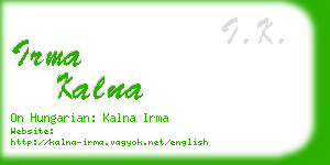 irma kalna business card